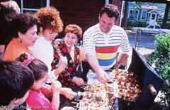 A barbecue party; Actual size=240 pixels wide